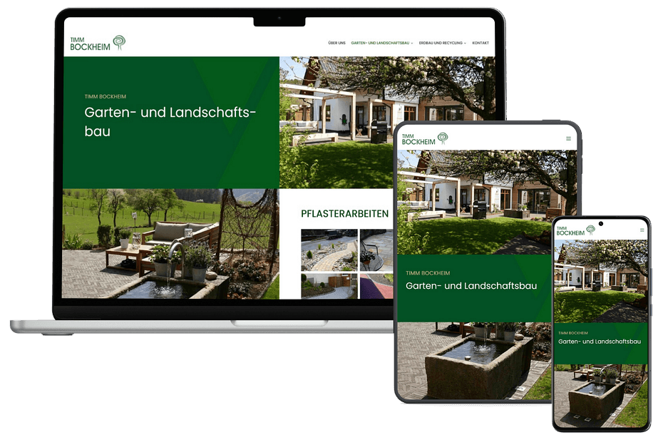 Responsives Webdesign: Darstellung der Website auf Desktop, Tablet und Smartphone